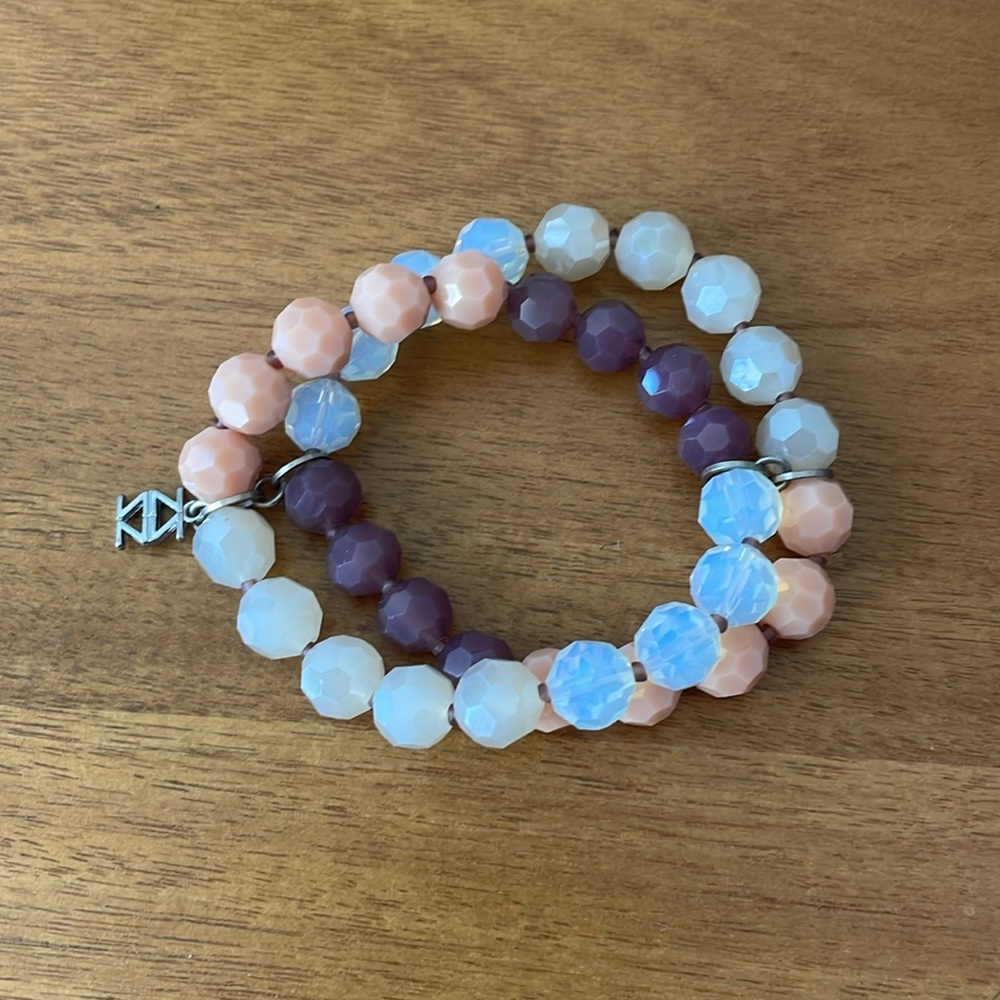 Geometric Bead Double Bracelet